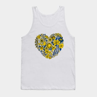 Heart of Flowers for Ukraine (Light Grey Background) Tank Top